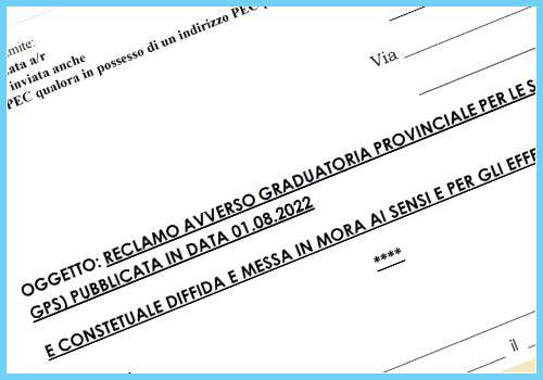 Scopri di più sull'articolo Modulo per il reclamo avverso graduatoria provinciale per le supplenze (gps) pubblicata in data 01.08.2022