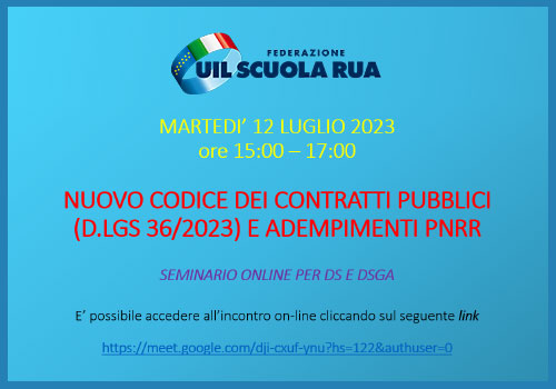 Al momento stai visualizzando Martedì 12 Luglio – Seminario Online per DS e DSGA