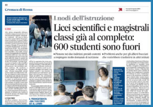 Scopri di più sull'articolo Licei scientifici e magistrali classi già al completo: 600 studenti sono fuori