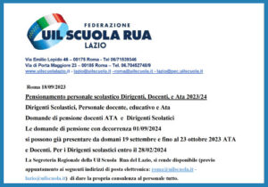 Scopri di più sull'articolo Pensionamento personale scolastico Dirigenti, Docenti, e Ata 2023/24