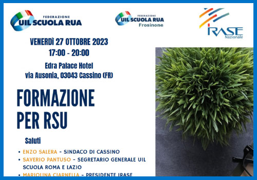 Scopri di più sull'articolo Formazione per RSU – Venerdi 27 Ottobre 2023