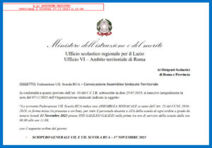 Scopri di più sull'articolo Federazione UIL Scuola RUA – Convocazione Assemblea Sindacale Territoriale