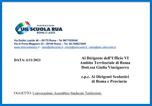 Scopri di più sull'articolo Convocazione Assemblea Sindacale Territoriale