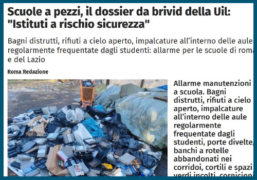 Scopri di più sull'articolo Scuole a pezzi, il dossier da brivid della Uil: “Istituti a rischio sicurezza”