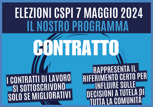 Scopri di più sull'articolo Elezioni CSPI – 7 Maggio 2024 – Il Nostro Programma