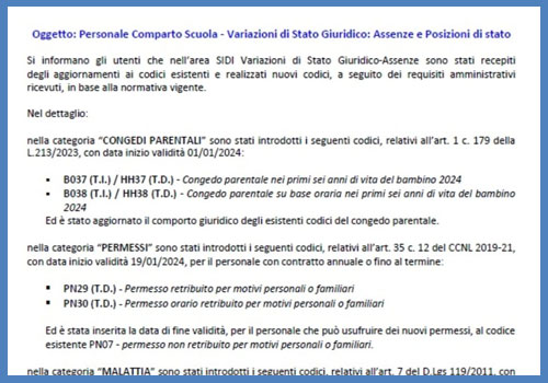 Scopri di più sull'articolo Personale comparto Scuola – Variazione di Stato giuridico: Assenze e posizioni di stato